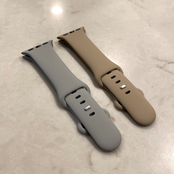 2 Pack | Apple Watch Band 38mm, 40mm, 41mm Unisex Soft Silicone Sport St… - Picture 3 of 5